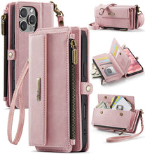 Charger l&#39;image dans la galerie, Casekis Crossbody Leather Wallet RFID Phone Case Pink

