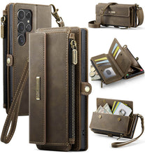 Charger l&#39;image dans la galerie, Casekis Crossbody Leather Wallet RFID Phone Case Brown
