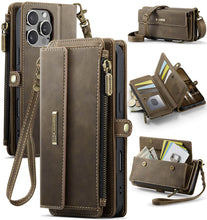 Charger l&#39;image dans la galerie, Casekis Crossbody Leather Wallet RFID Phone Case Brown
