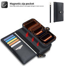 Load image into Gallery viewer, CASEKIS 2-in-1 Magnetic Detachable Wallet Case with RFID Blocking, 16 Card Slots &amp; Zipper Pocket Black
