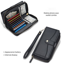 Load image into Gallery viewer, CASEKIS 2-in-1 Magnetic Detachable Wallet Case with RFID Blocking, 16 Card Slots &amp; Zipper Pocket Black
