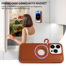 Muat gambar ke penampil Galeri, Casekis Cardholder Case with Wrist Strap,Compatible with MagSafe,Zipper Pocket,Brown
