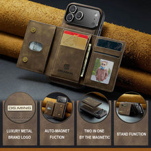 Load image into Gallery viewer, Casekis Magnetic Wallet Detachable Phone Case Coffee
