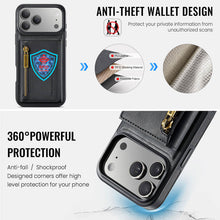 Load image into Gallery viewer, Casekis RFID Magnetic Detachable Leather Wallet Phone Case Black
