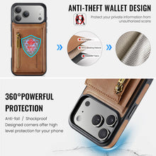 Load image into Gallery viewer, Casekis RFID Magnetic Detachable Leather Wallet Phone Case Brown

