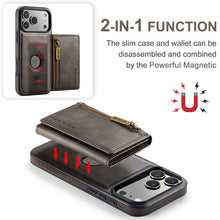 Load image into Gallery viewer, Casekis RFID Magnetic Detachable Leather Wallet Phone Case Coffee
