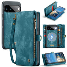 Load image into Gallery viewer, Casekis Wrist Strap Zipper Wallet Phone Case Blue
