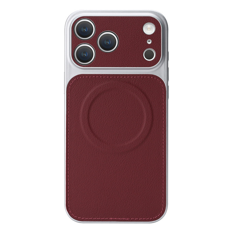 Casekis Magnetic Shockproof Leather Phone Case Claret