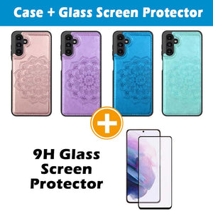 Casekis Mandala Embossed Phone Case Purple for Galaxy A54 5G
