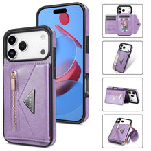Load image into Gallery viewer, Casekis Crossbody Strap Leather Magnetic Wallet Phone Case Purple
