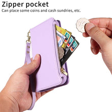 Cargar imagen en el visor de la galería, Casekis Cardholder Case with Wrist Strap,Compatible with MagSafe,Zipper Pocket,Purple
