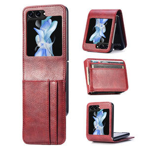 Casekis Folding Multi-card Leather Case for Galaxy Z Flip 6 5G