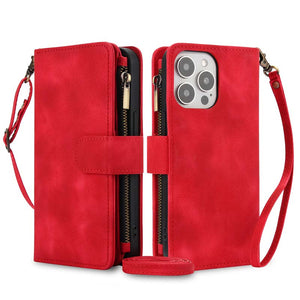 Casekis Crossbody 9 Card Holder Phone Case Red