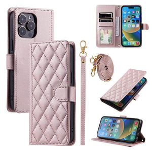 Casekis 3 Card Leather Crossbody Wallet Phone Case Rose Gold