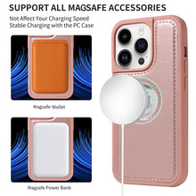 Load image into Gallery viewer, Casekis Cardholder Case with Wrist Strap,Compatible with MagSafe,Zipper Pocket,Rose Gold
