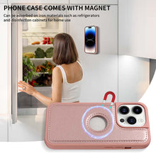 Muat gambar ke penampil Galeri, Casekis Cardholder Case with Wrist Strap,Compatible with MagSafe,Zipper Pocket,Rose Gold
