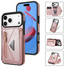 Load image into Gallery viewer, Casekis Crossbody Strap Leather Magnetic Wallet Phone Case Rose Gold
