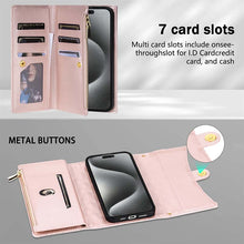 Cargar imagen en el visor de la galería, Casekis 7-Slot Foldable Crossbody Wallet Phone Case Rose Gold
