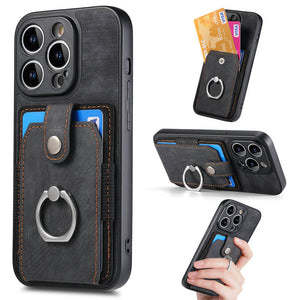 Casekis Ring Cardholder Portable Phone Case Black