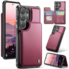 Lade das Bild in den Galerie-Viewer, Casekis RFID Cardholder Wallet Phone Case Red Wine

