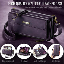 Charger l&#39;image dans la galerie, Casekis Crossbody Leather Wallet RFID Phone Case Purple
