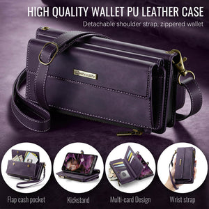 Casekis Crossbody Leather Wallet RFID Phone Case Purple