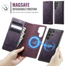 Load image into Gallery viewer, Casekis Leather Magnetic Flip Detachable Wallet Phone Case Purple
