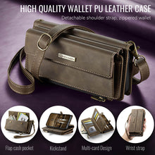 Charger l&#39;image dans la galerie, Casekis Crossbody Leather Wallet RFID Phone Case Brown
