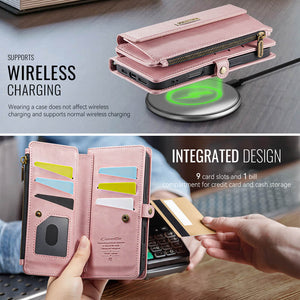 Casekis Crossbody Leather Wallet RFID Phone Case Pink