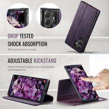 Load image into Gallery viewer, Casekis Leather Magnetic Flip Detachable Wallet Phone Case Purple
