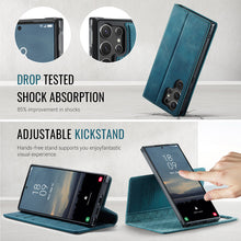 Load image into Gallery viewer, Casekis Leather Magnetic Flip Detachable Wallet Phone Case Blue Green
