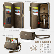 Load image into Gallery viewer, Casekis Crossbody Leather Wallet RFID Phone Case Brown
