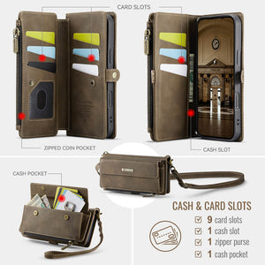 Casekis Crossbody Leather Wallet RFID Phone Case Brown