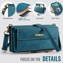 Charger l&#39;image dans la galerie, Casekis Crossbody Leather Wallet RFID Phone Case Green
