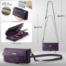 Charger l&#39;image dans la galerie, Casekis Crossbody Leather Wallet RFID Phone Case Purple
