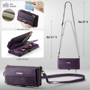Casekis Crossbody Leather Wallet RFID Phone Case Purple
