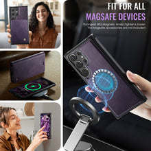 Load image into Gallery viewer, Casekis Leather Magnetic Flip Detachable Wallet Phone Case Purple
