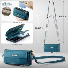 Charger l&#39;image dans la galerie, Casekis Crossbody Leather Wallet RFID Phone Case Green
