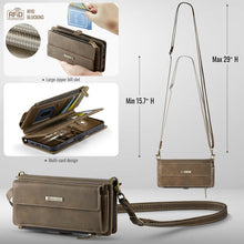 Charger l&#39;image dans la galerie, Casekis Crossbody Leather Wallet RFID Phone Case Brown
