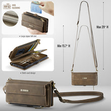 Load image into Gallery viewer, Casekis Crossbody Leather Wallet RFID Phone Case Brown
