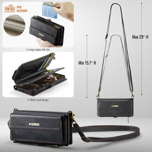 Charger l&#39;image dans la galerie, Casekis Crossbody Leather Wallet RFID Phone Case Black
