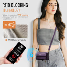Charger l&#39;image dans la galerie, Casekis Crossbody Leather Wallet RFID Phone Case Purple
