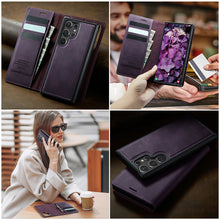 Load image into Gallery viewer, Casekis Leather Magnetic Flip Detachable Wallet Phone Case Purple
