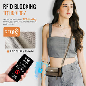 Casekis Crossbody Leather Wallet RFID Phone Case Brown