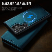 Load image into Gallery viewer, Casekis Leather Magnetic Flip Detachable Wallet Phone Case Blue Green
