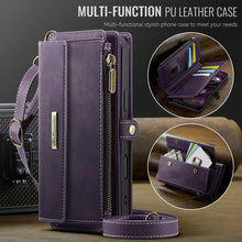 Load image into Gallery viewer, Casekis Crossbody Leather Wallet RFID Phone Case Purple
