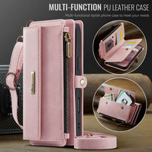 Charger l&#39;image dans la galerie, Casekis Crossbody Leather Wallet RFID Phone Case Pink

