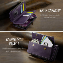 Load image into Gallery viewer, Casekis Crossbody Leather Wallet RFID Phone Case Purple
