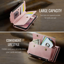 Load image into Gallery viewer, Casekis Crossbody Leather Wallet RFID Phone Case Pink
