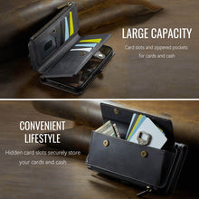 Charger l&#39;image dans la galerie, Casekis Crossbody Leather Wallet RFID Phone Case Black
